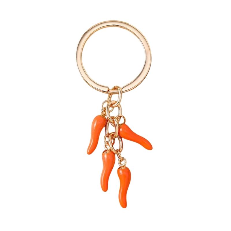 Fun Mini Chili Keyring Stylish Decorative Zinc Alloy Keychain Hanging Ornament For Keys Purses Gift