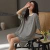 Black and white striped cool pajamas women's summer thin modal short-sleeved shorts casual wear loungewear suit