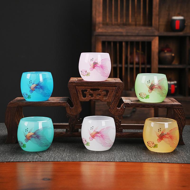 Pembe Kadın Seramik Master Home Kung Fu Çay Bardağı Tekli Yeşim Tadım Fincanı Toptan