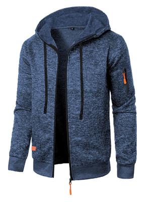 Men's Casual Fitness Jacquard Knit Hoodie Cardigan