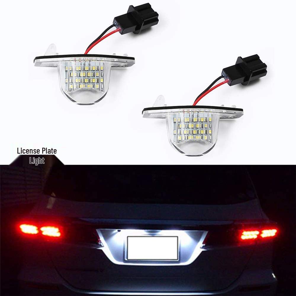 Pair of 18-LED White License Plate Lights for Honda Crosstour, Spirior, Jade, Elysion
