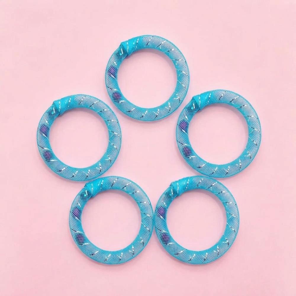 5Pcs Bouncing Spring Circle Bell Cat Toy Bell Sounds Self Play Cat Toy  Interactive Play синий