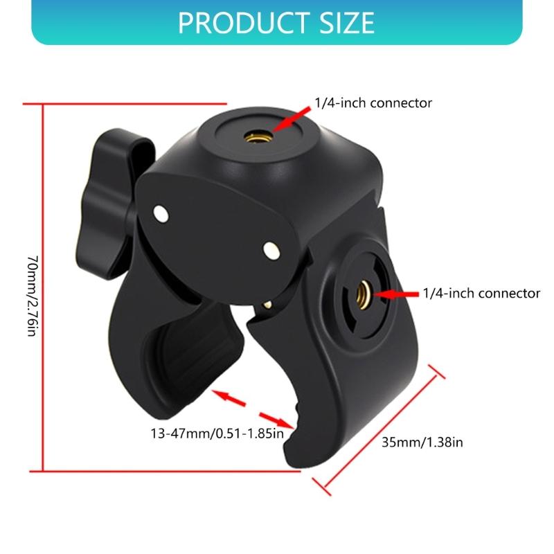 Klemme mit Doppel-1/4-Gewinde für 13-47mm Klemmbereich Universelle Handy-Kamera-Foto-Studio-Halterung Clip