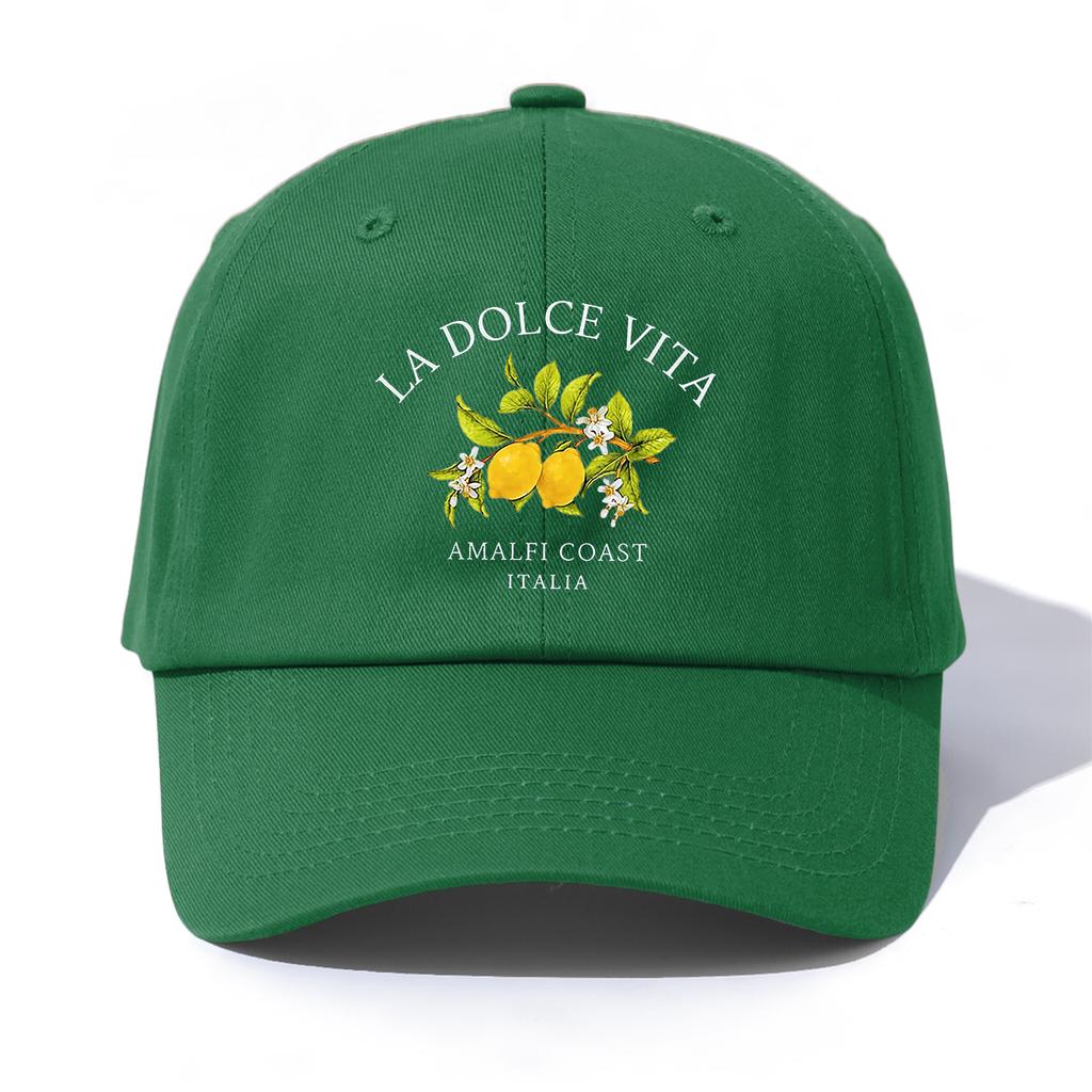 1 stuks LA DOLCE VITA Print Baseballpet voor Volwassenen Minimalistische Retro Stijl Casual Zacht Verstelbaar Dad Hat Perfect Als Cadeau