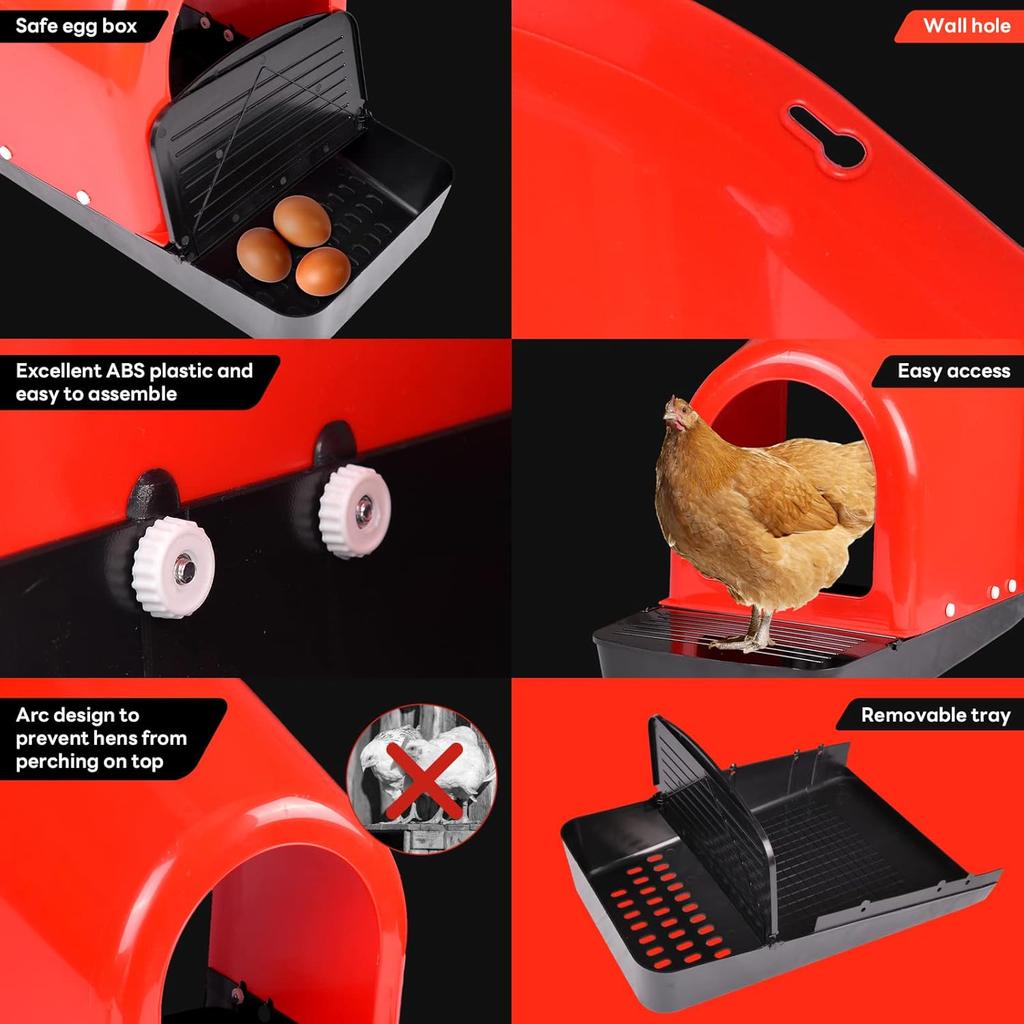 Hühner-Nistkasten zum Eierlegen Eierlegekasten für Hühner Robuste Geflügelstall-Zubehör Geflügelstall-Zubehör für Hühner
