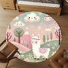 1pc Llama Forest Round Chair mat Area Rug - Non-Slip, Floor Mat for Office, Bedroom, and Indoor Decor -1002049