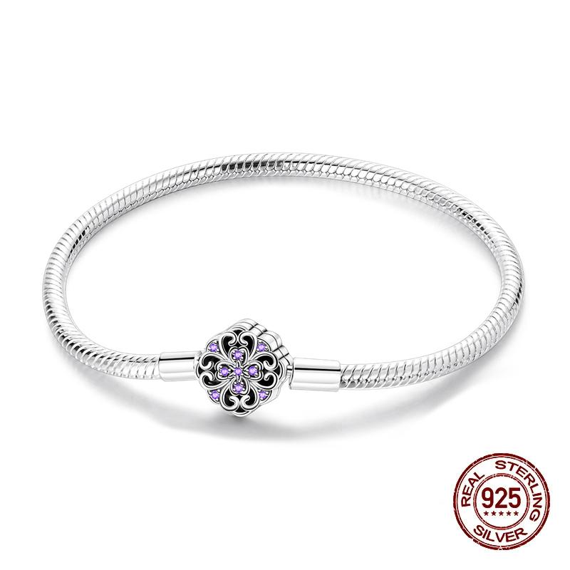 Classic Original Bracelets 925 Silver Color Love Lotus Butterfly Star Bracelets for Women DIY Charms Beads Fine Jewelry 17-20CM