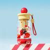 500ML Large Capacity Cartoon Water Bottle with Straw Heat-Resistant Leakproof Transparent