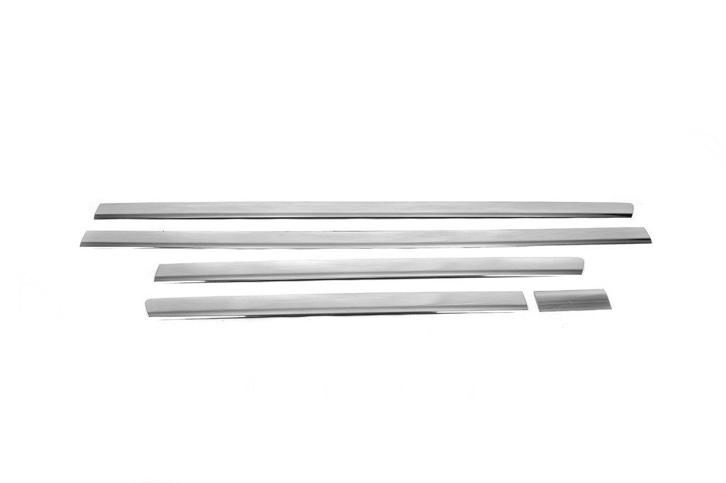 Moldings for the Door (stainless, Chrome) 1 Door, Long, OmsaLine - Italian Stainless Steel for Volkswagen T5 Caravelle 2004-2010