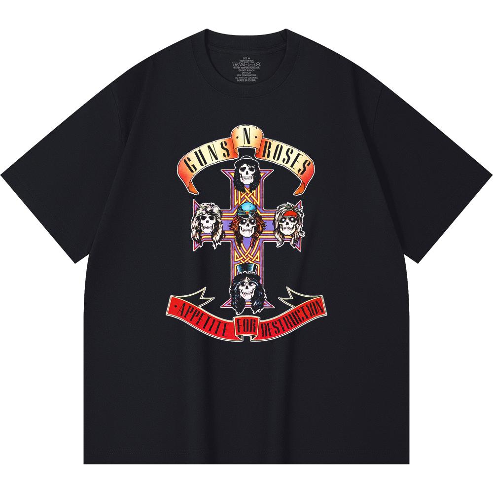 T-shirt Heavy Metal 100% Cotone 230 Gsm Stampa Band Rock Musica Popolare Unisex T-shirt Pesante in Cotone