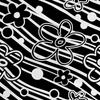 Royal Velvet Fabric Polyester For Sewing - Motif Black-White Drawn Flowers
