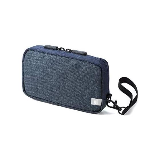 Sanwa Direct Gadget Pouch Thin Travel Business Trip Convenient Goods Storage Pouch S Size Navy 200-BAGIN012NV