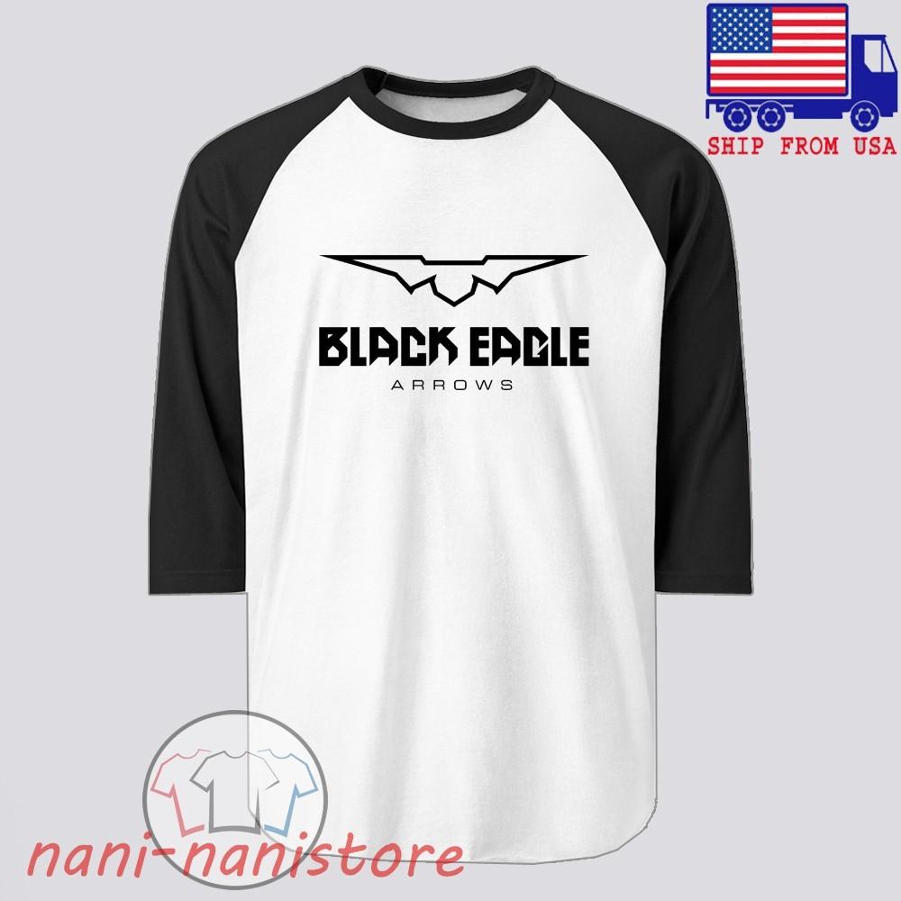 Black Eagle Arrows Men#039;s Raglan Black Size S2XL Unisex T-Shirt S