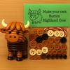 1 Set Button Highland Cow Craft Kit DIY Handmade Button Rabbit Owl Turtle Raccoon Squirrel Figurine Home Office Desktop Decoration Ornament