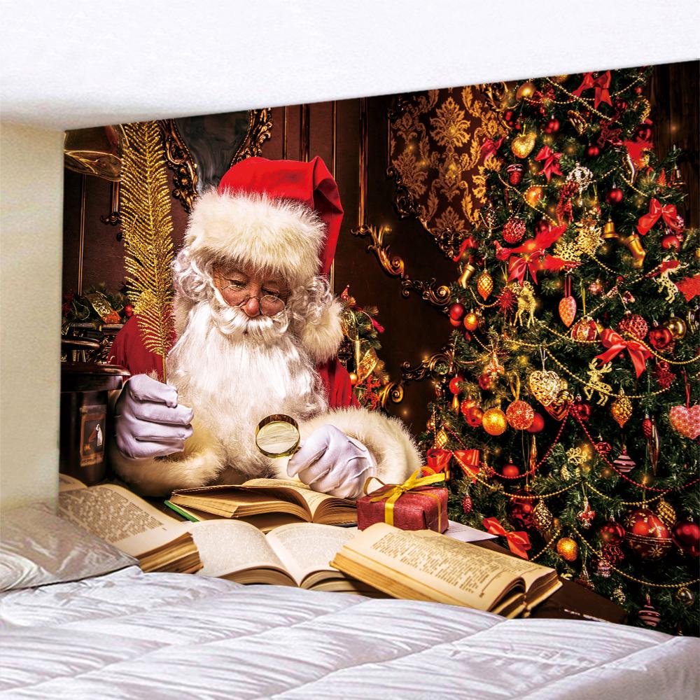 Рождественский домашний декор гобелен психоделическая сцена Рождественская елка богемный — фото 5