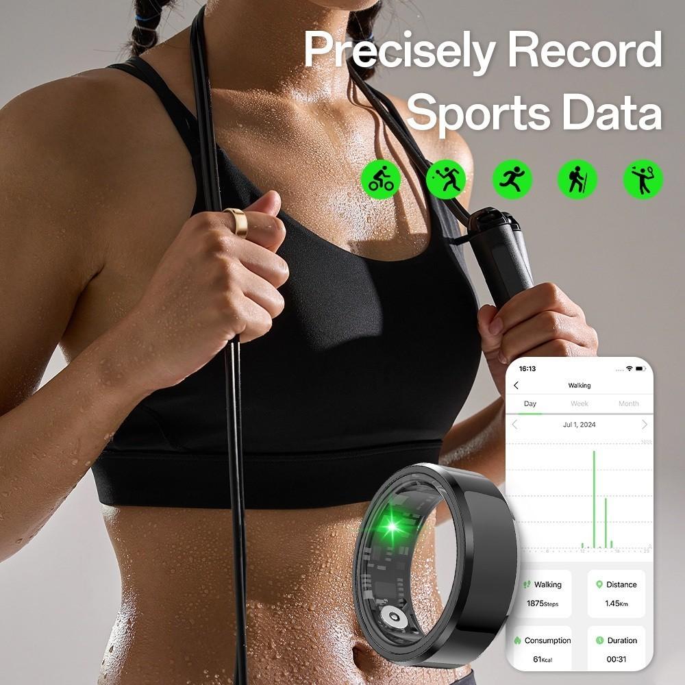 Fitness Tracking Smart Ring Multifunctional Waterproof Fitness Tracker Heart Rate Steps Monitoring Equipment