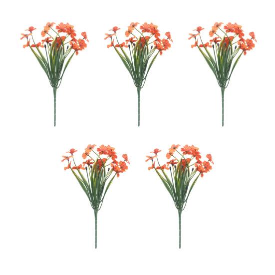 5Pcs Faux Violet Bundles UV Resistant Artificial Flowers Realistic Fake Violets for Outdoors Patios Porches Window Boxes Home Indoor Decor