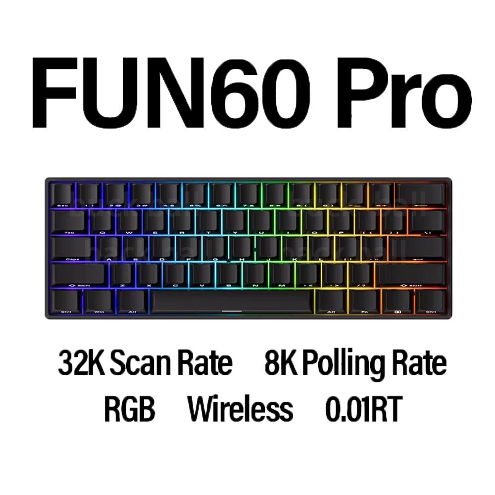 Monsgeek Fun60 Magnetic Switch Keyboard Tri Mode  Wireless Mechanical Keyboard Custom 8KHz RT0.01 Magnetic Keyboard PC Accessory