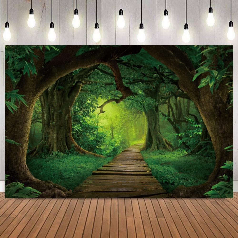 Dreamy Arch Forest Scene Photography Background Magical Mushroom House Fairy Path Home Decor Baby Shower Portrait Photo Backdrop10