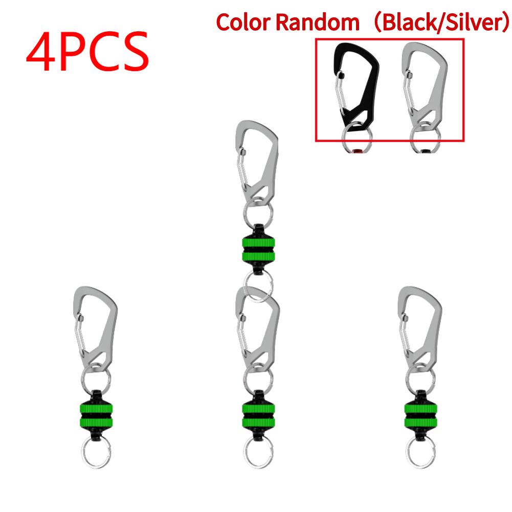 1-4 szt. Magnetyczny Uchwyt do Zwalniania Siatki z Klipsem Karabińczykowym Magnetyczny Uchwyt do Siatki Brelok Silne Akcesoria Wędkarskie Zapobiegające Upadkowi