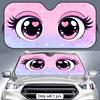 Pink Glance Sun Visor Portable Car Windshield Sun Shade UV Protection and Heat Insulation for Front Window
