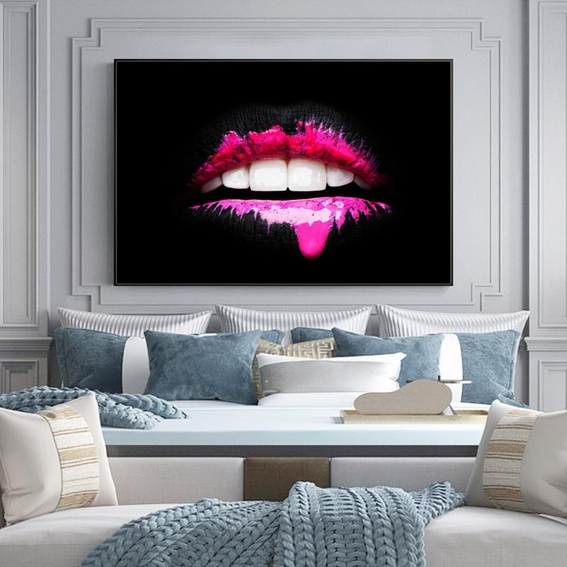 Sexy Lips Canvas Art Posters And Prints Oil Paintings On Canvas Modern Wall Art Pictures For Living Room Wall Decor Cuadros
