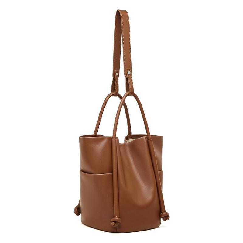 

Design High-Quality Soft Cowhide Capacity Tote Bag Simple Leather Shoulder Crossbody Atmospheric Fashion Women S Bag Mouth 31 bottom 18.5*16*26