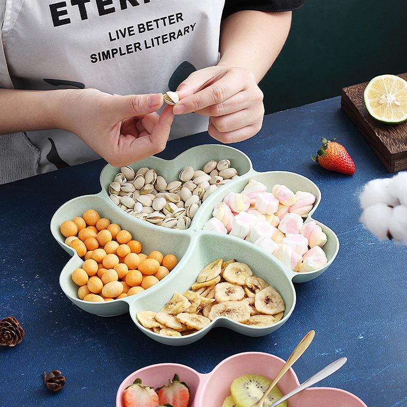 Four-Leaf Clover Snack and Fruit Plate for Home