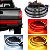 59" LED Tailgate Light Bar, IP67 Triple Row LED Tail Strip, Amber Turning Signals Lights Red Brake Running White Reverse Lights With Connector Wire,