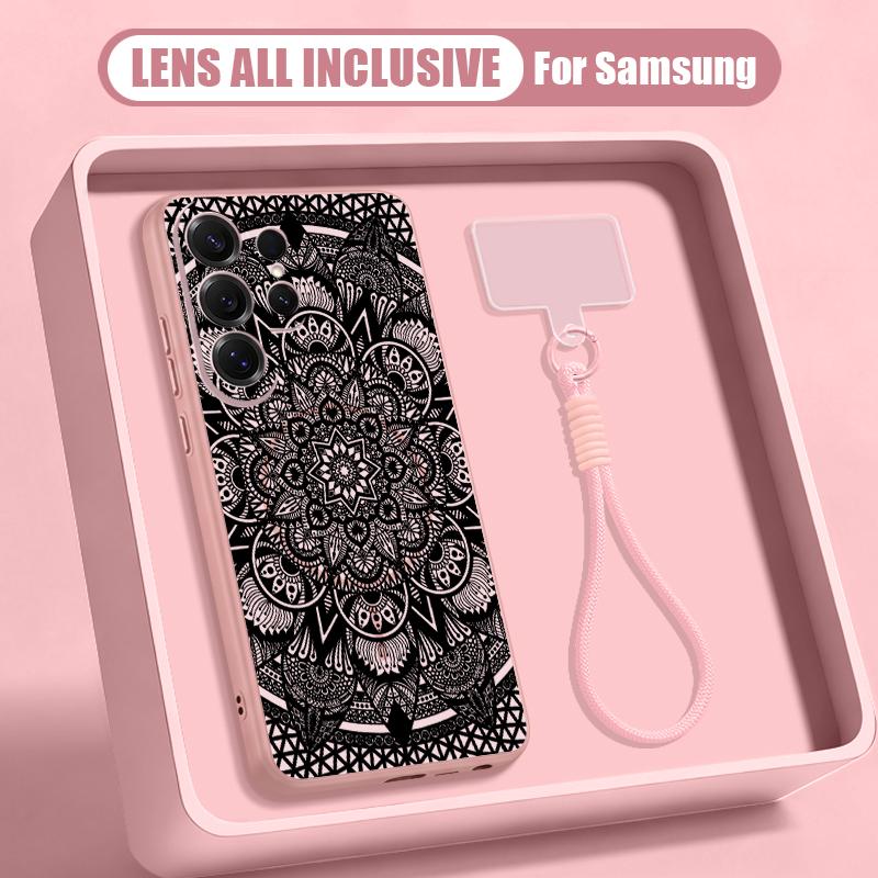 Mandala Flower Pattern Case For Samsung S26 Ultra S25 FE S24 S24 Plus A57 A37 A17 A56 A36 A16 A55 A35 A15 A54 5G Hybrid Magnetic Matte Cover