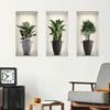 PVC Mural Art Livingroom Bedroom Creative Plants Potted Greenery Bonsai 3D Decal Wall Stickers