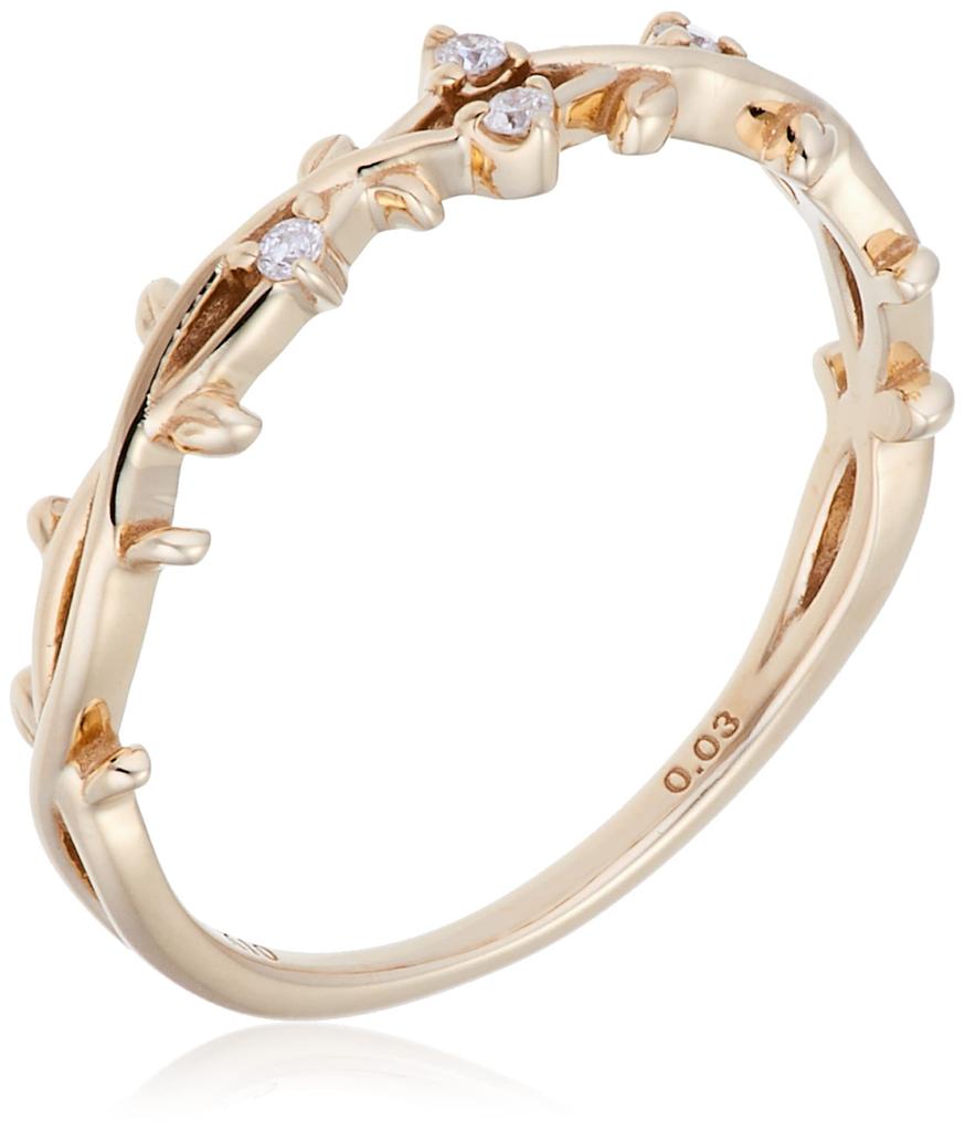Diamond Leaf Motif Size 10K Yellow Stella.J Ring, 9, Gold, RDA8279J_-09