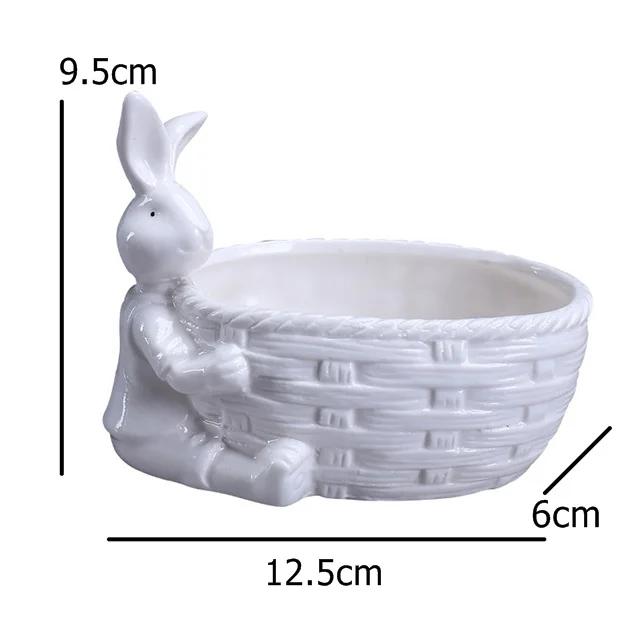 

Фарфоровая Фигурка Кролика Горшок для Суккулентов Декоративный Настольный Керамический Кролик Цветочный Горшок Садовое Украшение Ремесленные Аксессуары Medium белый