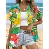 Women's Shirt Short Sleeve Shirt Button Down Blouse Tropical Plant Printed Daily Casual Collar Regular Tops Daily Summer Spring