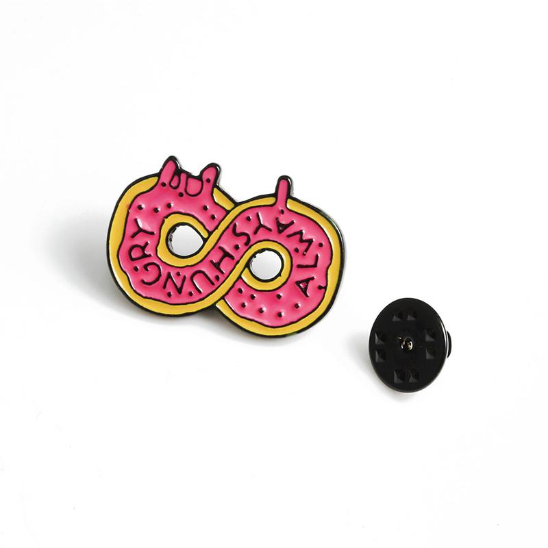 Cartoon Fast Food Brooch Sushi Ice Cream Donut Hamburger Fries Enamel Pin Denim Shirt Collar Label Pins Badge Kids Jewelry Gift