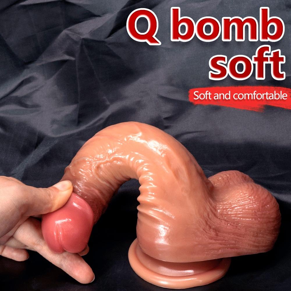Liquid Silicone Dildo Cocked Head Artificial Penis Makeup Female Masturbator Thick Long Vacation Penis Adult Sexual Supplies