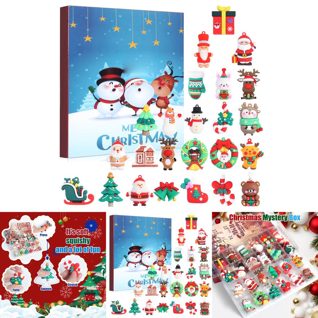 Santa Claus Christmas Advent Calendar Pvc 3d Iconic Figures For Holiday Party Decor And Gifts