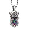ARTEMISKINGS Crown Shield Pendant Mystic Quartz AKP0132 Silver Accessories Brand Jewelry Silver 925 [Artemis Kings] [Top Only] Men's