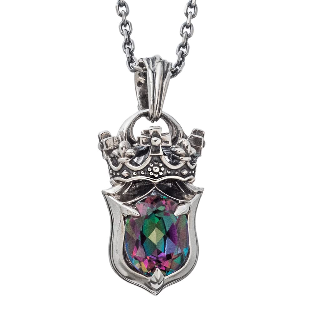 ARTEMISKINGS Crown Shield Pendant Mystic Quartz AKP0132 Silver Accessories Brand Jewelry Silver 925 [Artemis Kings] [Top Only] Men's