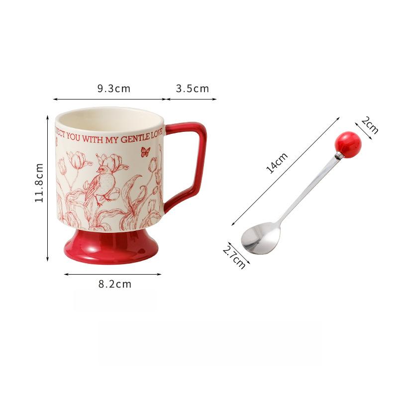 Retro Ceramic Mug Couple Cup Home Office Water Cup Coffee Cup Girls Gift Holiday Souvenir