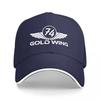 Gold Wing 74 Logo Baseball Cap Black With White Trim And Wings Design Classic Fit For Motorcycle Enthusiasts And Style Lovers