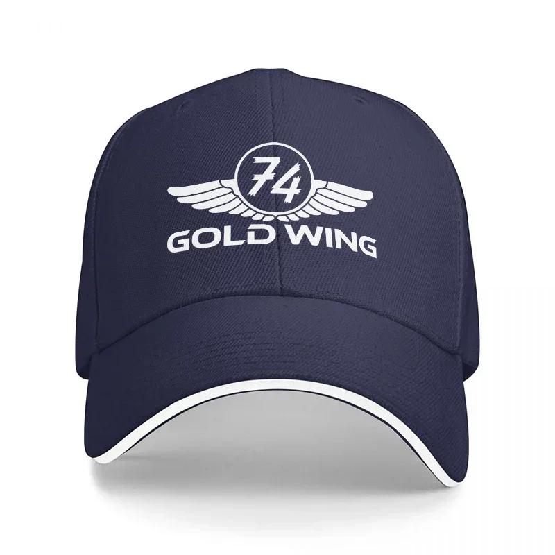 Gold Wing 74 Logo Baseball Cap Black With White Trim And Wings Design Classic Fit For Motorcycle Enthusiasts And Style Lovers
