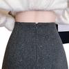 Elegant 2025 Women's Irregular Pleated A-line Sequin Tweed Skirt
