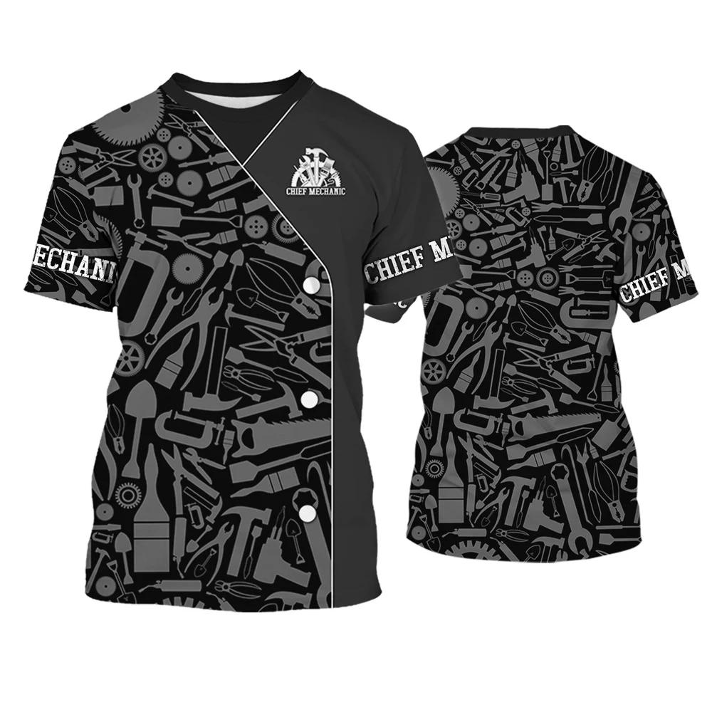Koszulki Chief Mechanic Mechaniczny nadruk 3D Mężczyźni Kobiety Moda Oversized Krótki rękaw T-shirt Cosplay Koszulki Topy Mundur Odzież