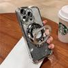 Luxury Plating Magsafe Magnetic Holder Stand Phone Case For iPhone 11 12 13 14 15 Pro Max Bumper Protector On 15 Plus Cover