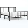 Vidaxl Struttura Letto in Metallo con Testiera e Pediera, Nera, 140X190Cm
