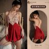 Dottie Suspender Nightdress Women's Summer Sexy Lace See-through Pajamas French High-end Ice Silk Loungewear Set