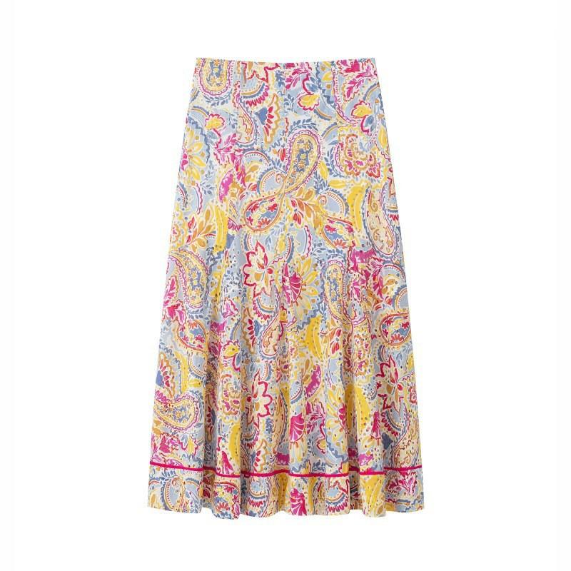 Womens Floral Print Sleeveless Blouse Midi Skirt Set Casual Elegant Outfit
