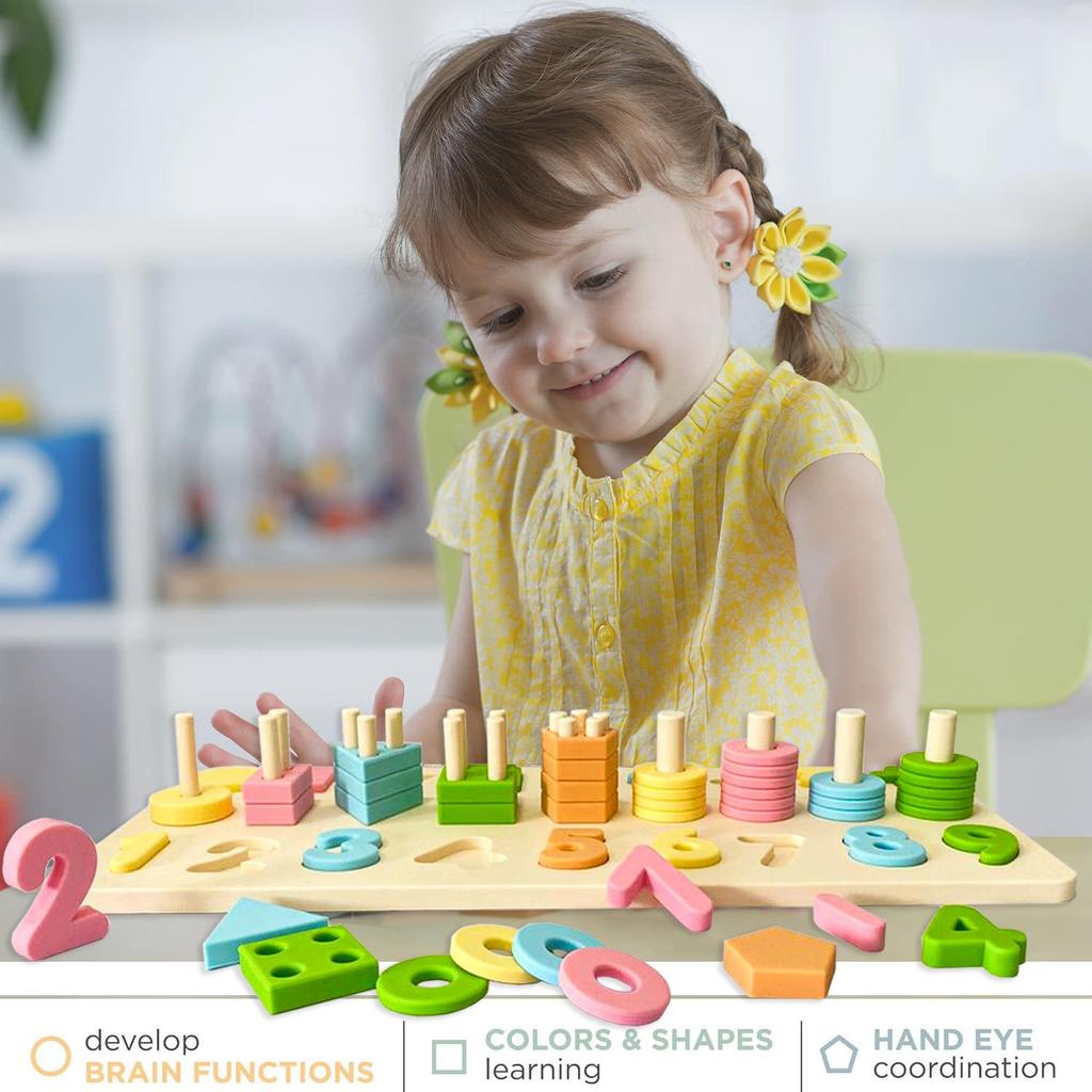 Montessori Children's Educational Toys: 3-in-1 Logarithmic Shape and Number Silicone Board