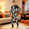 Parent-Child Halloween Printed Long Sleeve Pajama Set with Matching Tops and Pants for Family
